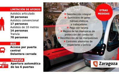 Nuevas medidas y normas para buses y tranvías de Zaragoza