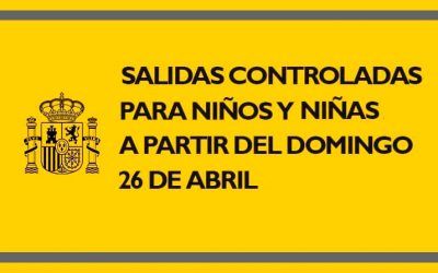 Salidas controladas para niños y niñas a partir del 26 de abril