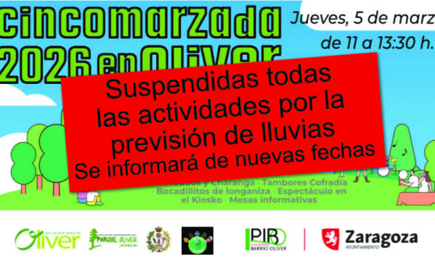 Cincomarzada 2026 en el Parque Oliver SUSPENDIDA