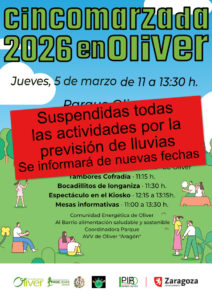 Cincomarzada 2026 suspendida