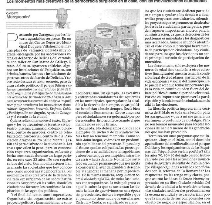 Artículo Cándido Marquesán El Periódico