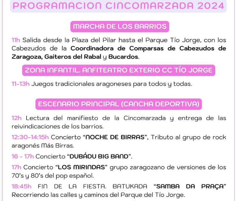 Cincomarzada 2024 Programacion – 1